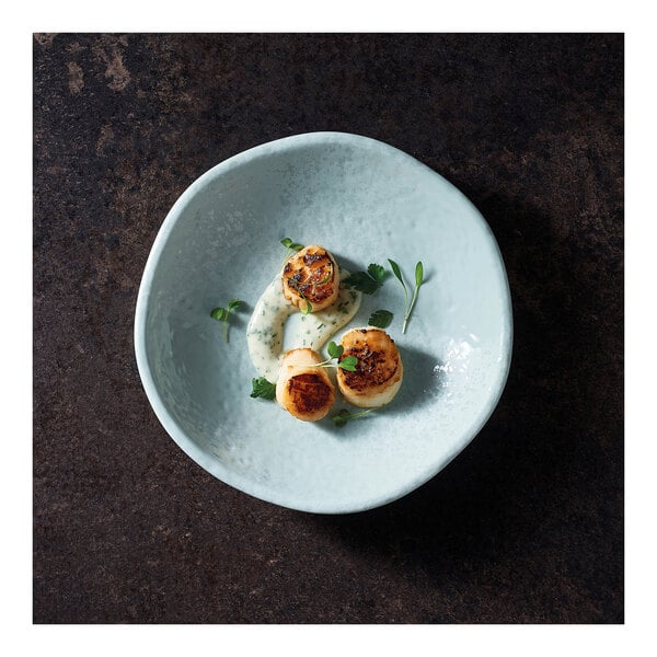 Dalebrook Mineral from Global Tableware Collective 8 1/8'' Aqua Crackle Melamine Plate - 12/Case