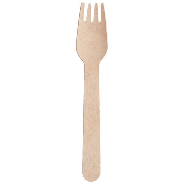 A compostable wooden fork.