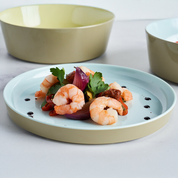 Dalebrook Mayfair from Global Tableware Collective 8 1/4'' Blue Round Melamine Plate / Bento Box Lid - 12/Case
