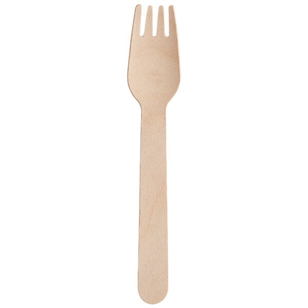 A compostable wooden fork.