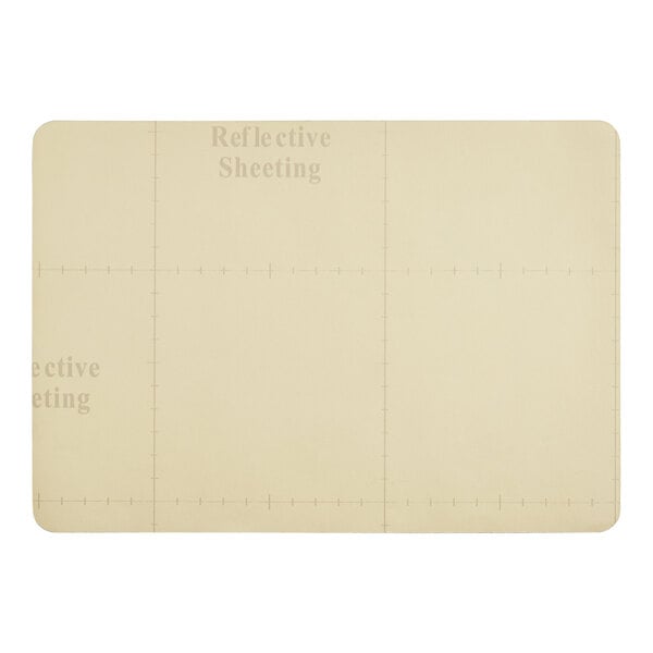 A rectangular engineer-grade vinyl safety decal with a grid pattern and the words 'Reflective Sheeting' faintly visible.