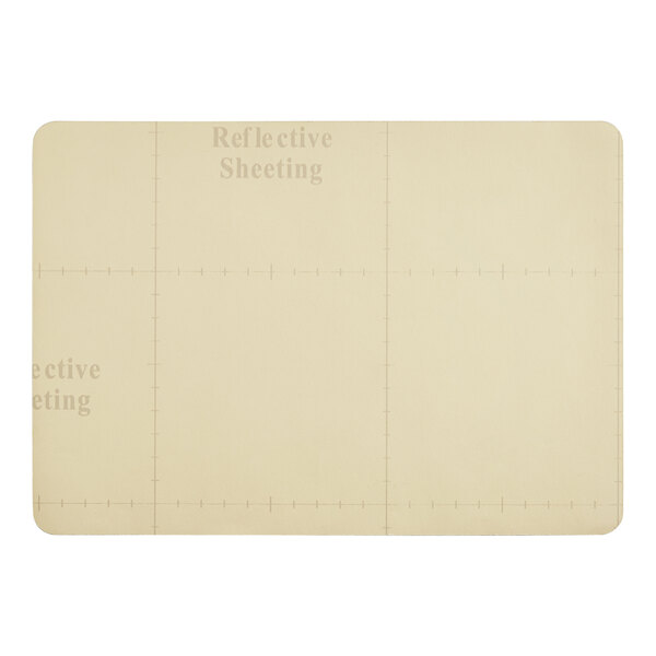 A rectangular engineer-grade vinyl safety decal with a grid pattern and the words 'Reflective Sheeting' faintly visible.