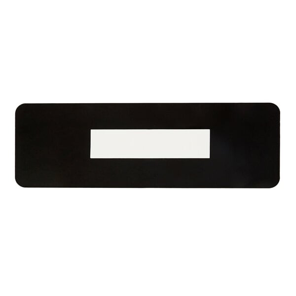A rectangular black and white plastic sign with the word 'Sanitize' intended for labeling areas or items for sanitation.