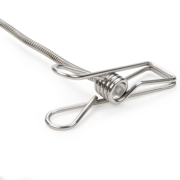 A 6-inch double-sided flexible metal sign clip.