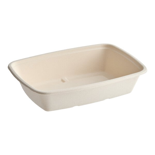 Tellus Products 32 oz. Compostable Rectangular Fiber Take-Out Container - 300/Case