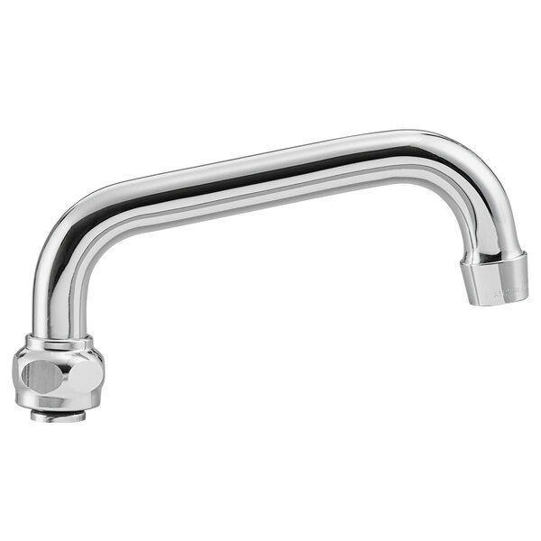 A chrome-plated 6-inch swing spout with a 1.8 GPM aerator for a faucet.