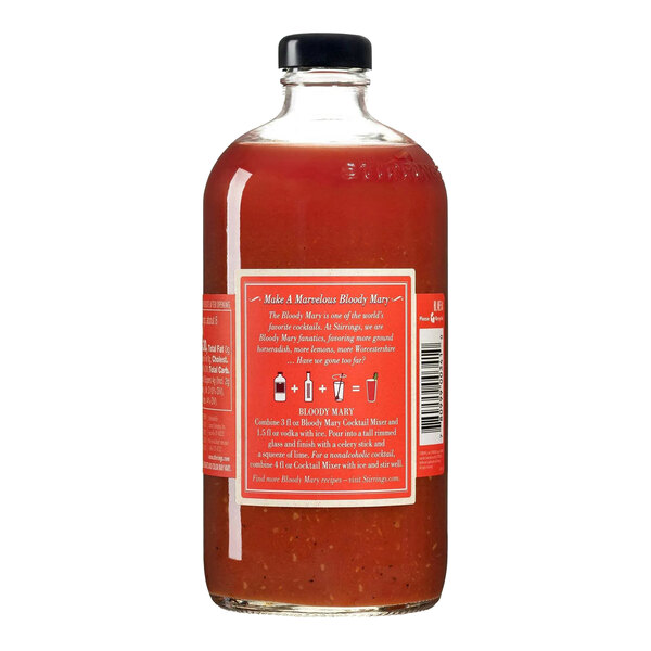 A 750 mL bottle of Stirrings Bloody Mary Mix.