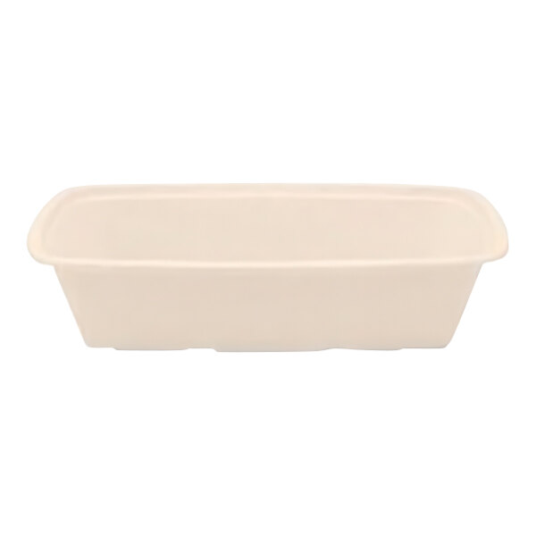 Tellus Products 24 oz. Compostable Rectangular Fiber Take-Out Container - 300/Case