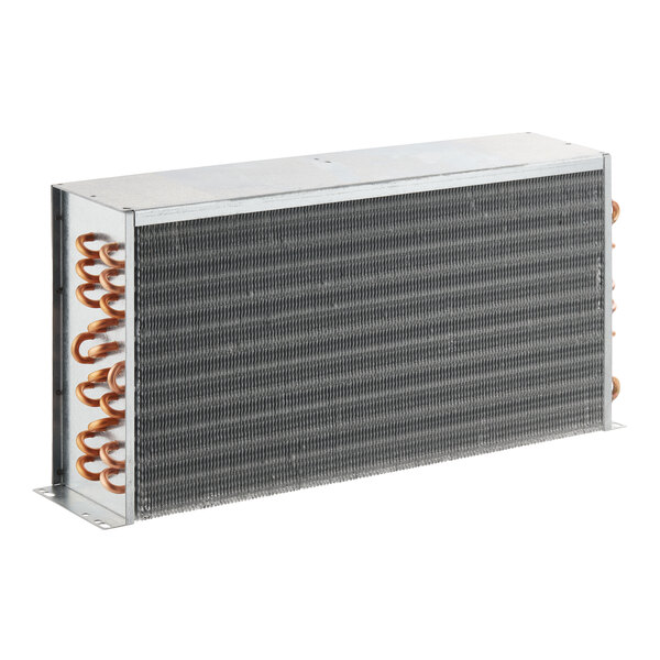 A metal condenser unit designed for use with Avantco EUC-F-340-A and EUC-H-340-A refrigeration equipment.