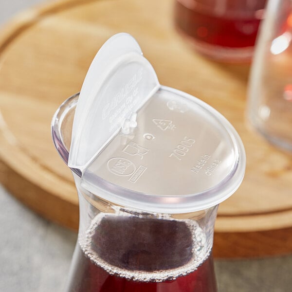 Carlisle Hinged Plastic Carafe Lid 7090502 - 12/Case
