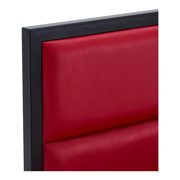 American Tables & Seating 47 1/2" Long Black Metal Single Booth with Bright Red Vinyl - 42" High