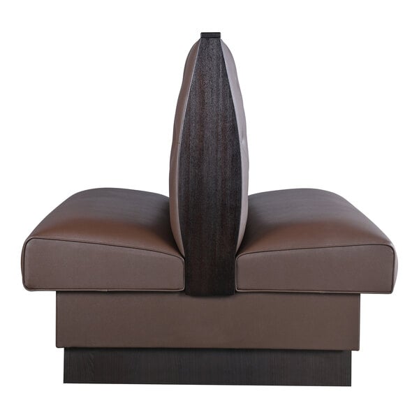 American Tables & Seating William 45 1/2" Long Brown Upholstered Double Booth with Button Tufted Back and Walnut Finishes - 42" High