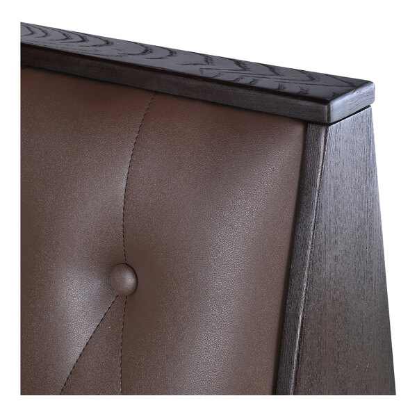 American Tables & Seating William 45 1/2" Long Brown Upholstered Double Booth with Button Tufted Back and Walnut Finishes - 42" High