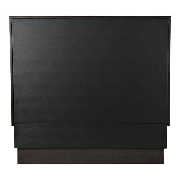 American Tables & Seating William 45 1/2" Long Black Upholstered Single Booth with Button Tufted Back and Walnut Finishes - 42" High