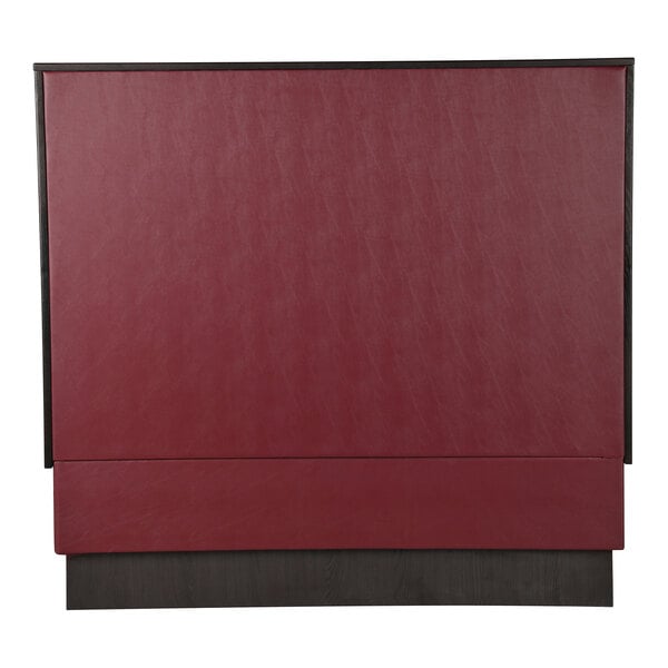 American Tables & Seating William 45 1/2" Long Red Upholstered Single Booth with Button Tufted Back and Walnut Finishes - 42" High