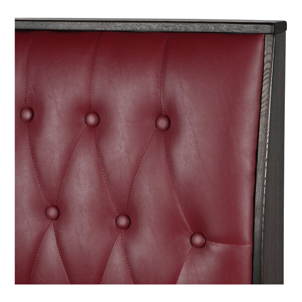 American Tables & Seating William 45 1/2" Long Red Upholstered Single Booth with Button Tufted Back and Walnut Finishes - 42" High