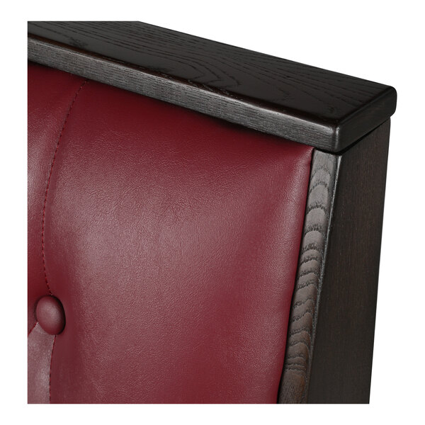 American Tables & Seating William 45 1/2" Long Red Upholstered Single Booth with Button Tufted Back and Walnut Finishes - 42" High