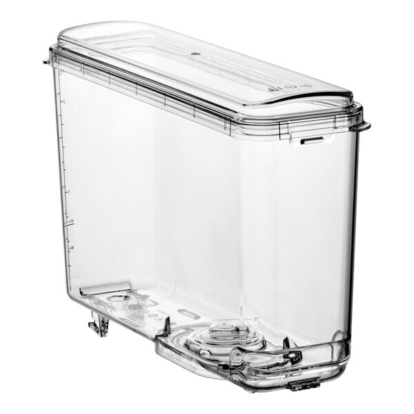 A clear plastic double 2.4 gallon bowl assembly kit for a beverage dispenser.