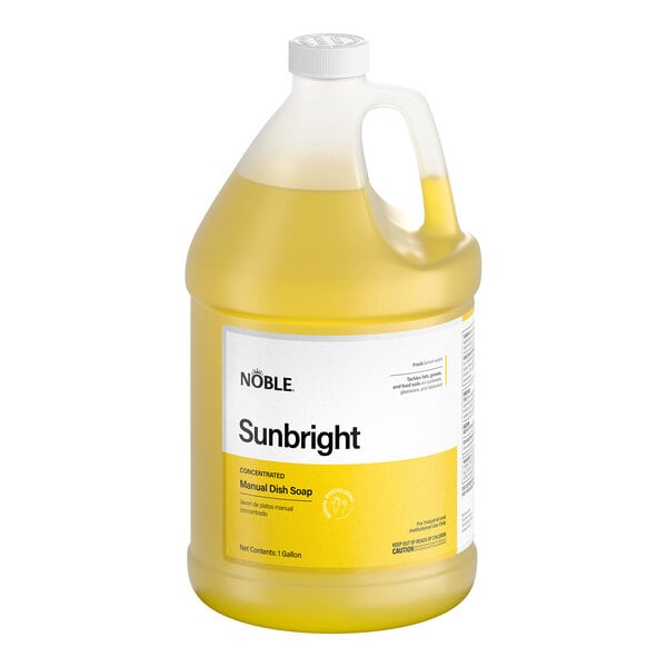 Noble Sunbright 1 Gallon / 128 oz. Lemon Concentrated Liquid Dish Soap