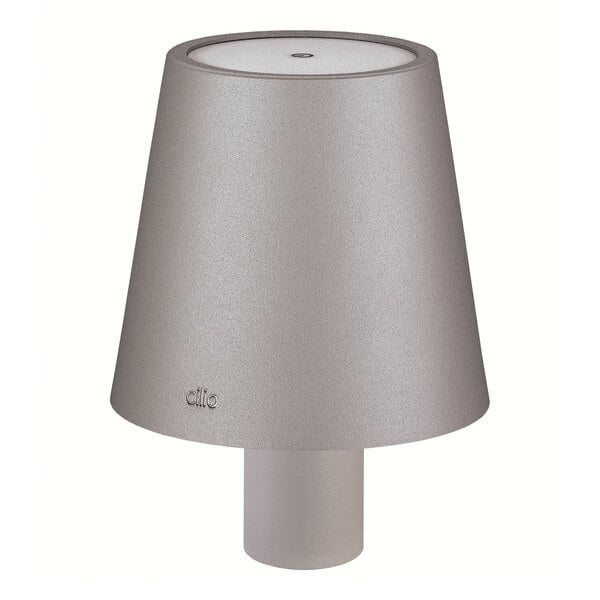 Cilio Luce 5 1/4" Gray LED Rechargeable Bottle Lamp - 6/Case