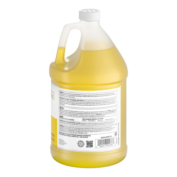 Noble Sunbright 1 Gallon / 128 oz. Lemon Concentrated Liquid Dish Soap - 4/Case