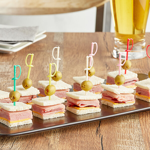 Royal Paper 3 1/4" Assorted Color Plastic Sword Food Pick - 10,000/Case