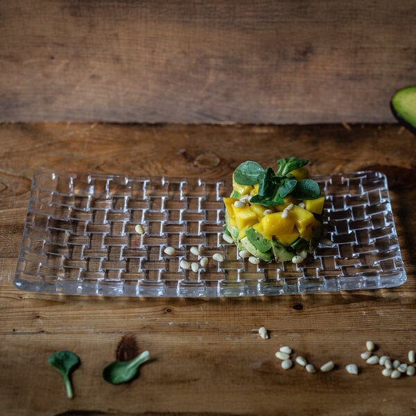 Nachtmann Bossa Nova 11" x 5 1/2" Rectangular Glass Platter - 6/Case