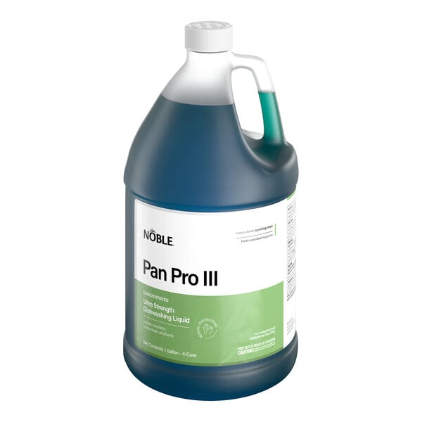 Noble Pan Pro III 1 Gallon / 128 oz. Concentrated Ultra Strength Liquid Dish Soap - 4/Case