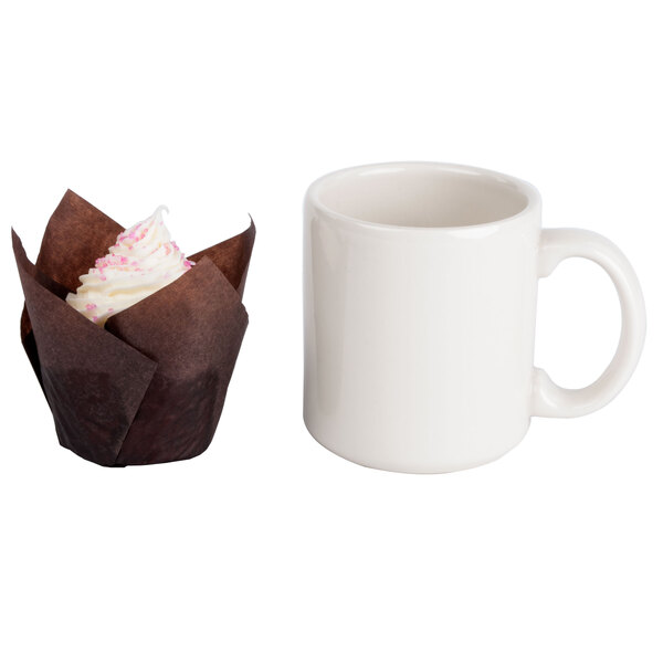 Hoffmaster 2 1/4" x 4" Chocolate Brown Tulip Baking Cup - 2,500/Case