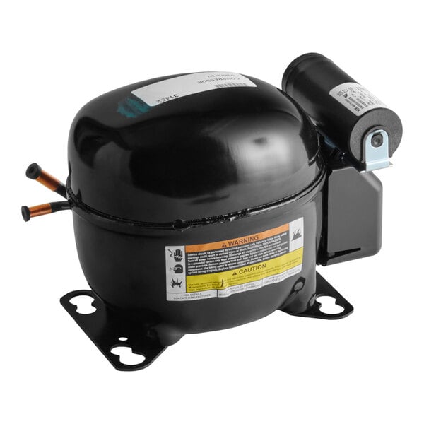 A black refrigeration compressor unit designed for use with Avantco EUC-F-230-A and EUC-H-230-A models.