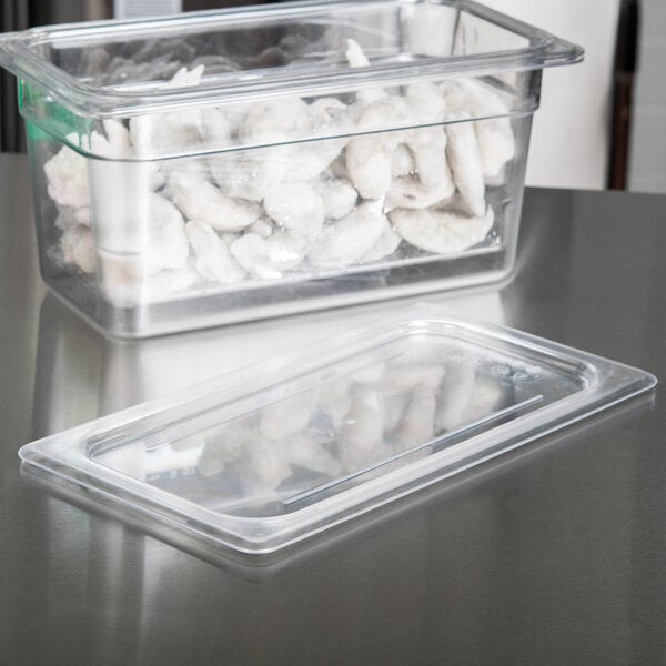Cambro Camwear® 1/3 Size Clear Polycarbonate Flat Lid 30CWC135 - 6/Case