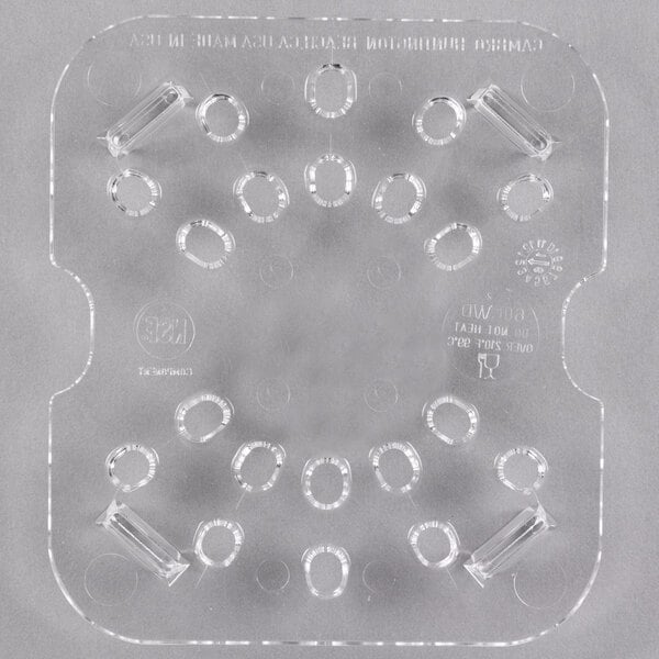 Cambro 60CWD135 Camwear® 1/6 Size Clear Polycarbonate Drain Tray - 6/Case