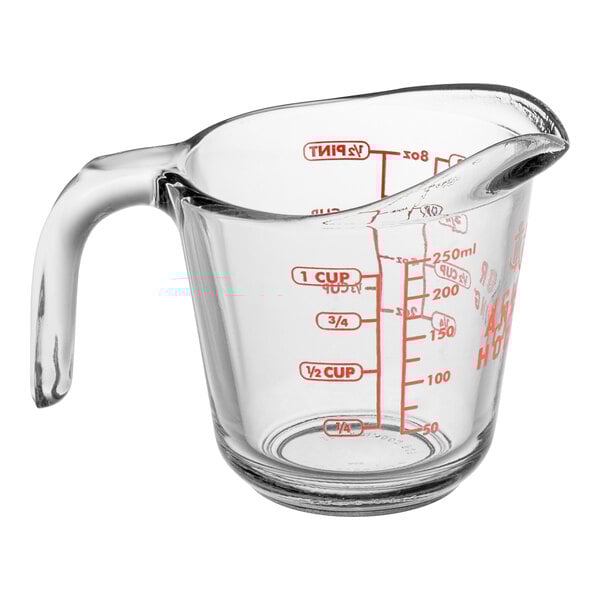 Anchor Hocking 8 oz. Clear Glass Measuring Cup 55175L20 - 4/Case