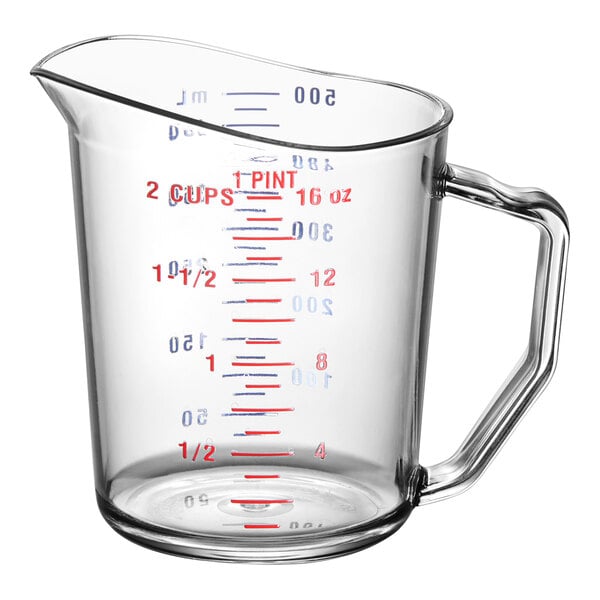 Cambro Camwear® 1 Pint Clear Polycarbonate Measuring Cup 50MCCW135 - 12/Case