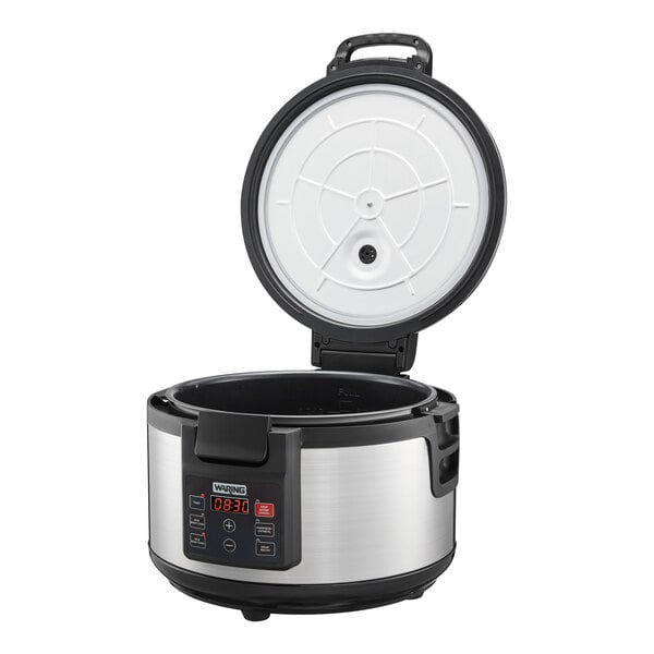 Waring WRC60 60 Cup (30 Cup Raw) Stainless Steel Electric Rice Cooker / Warmer - 120V, 1,800W