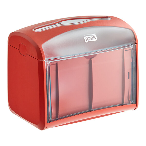 Tork Xpressnap 6236100 Red Tabletop Interfold Napkin Dispenser N4 - 4/Case