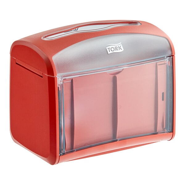 Tork Xpressnap 6236100 Red Tabletop Interfold Napkin Dispenser N4 - 4/Case