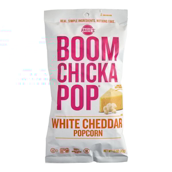 Angie's BOOMCHICKAPOP White Cheddar Popcorn 1.55 oz. - 12/Case