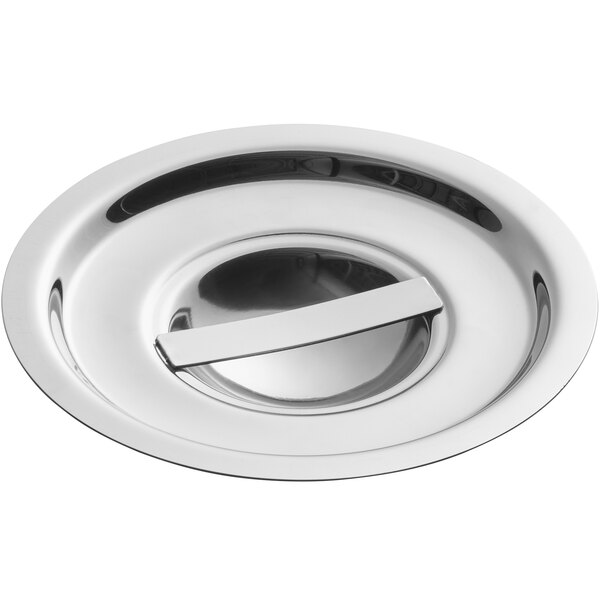 A stainless steel cover designed for 1.5 qt. and 2 qt. bain marie pots.