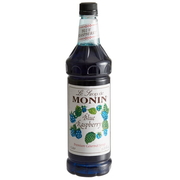 Monin Premium Blue Raspberry Flavoring Syrup 1 Liter - 2/Pack
