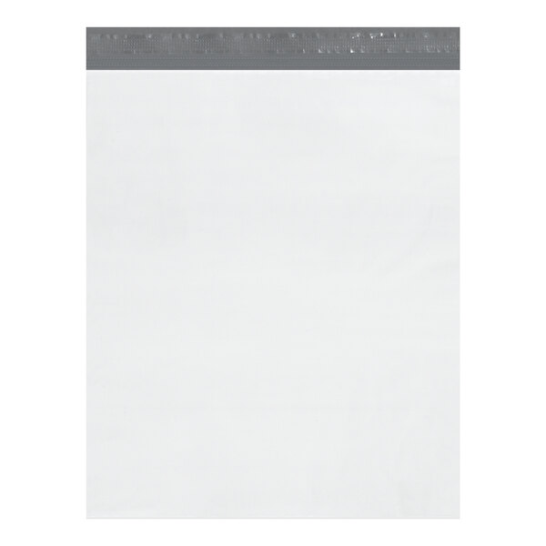 Lavex 20" x 4" x 24" 2.5 Mil White Expandable Polyethylene Mailer with Tamper-Evident Adhesive Closure - 100/Pack