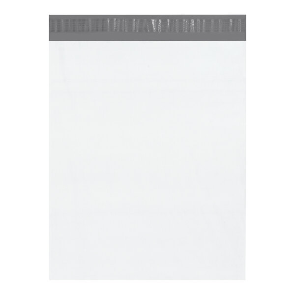 Lavex 14" x 17" 2.5 Mil White Perforated Polyethylene Mailer with Tamper-Evident Adhesive Closure - 100/Pack
