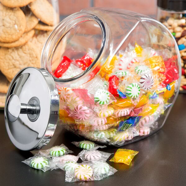 Anchor Hocking 1 Gallon Glass Penny Candy Jar with Chrome Lid 69590AHG17 - 4/Case
