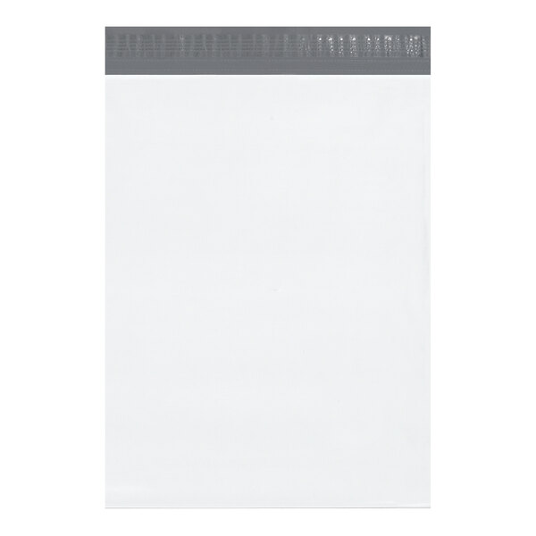 Lavex 15" x 4" x 20" 2.5 Mil White Expandable Polyethylene Mailer with Tamper-Evident Adhesive Closure - 100/Pack