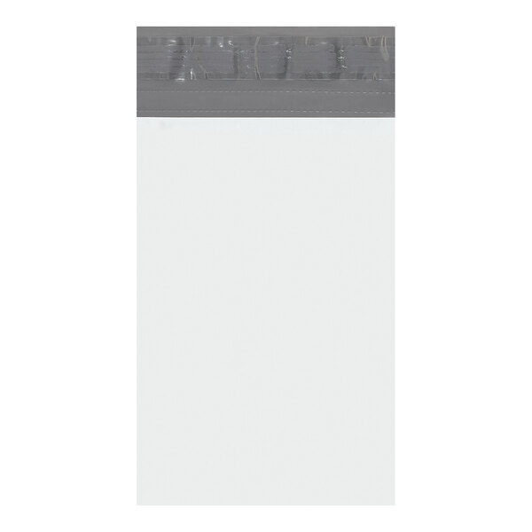 Lavex 6" x 9" 2.5 Mil White Perforated Polyethylene Mailer with Tamper-Evident Adhesive Closure - 100/Pack