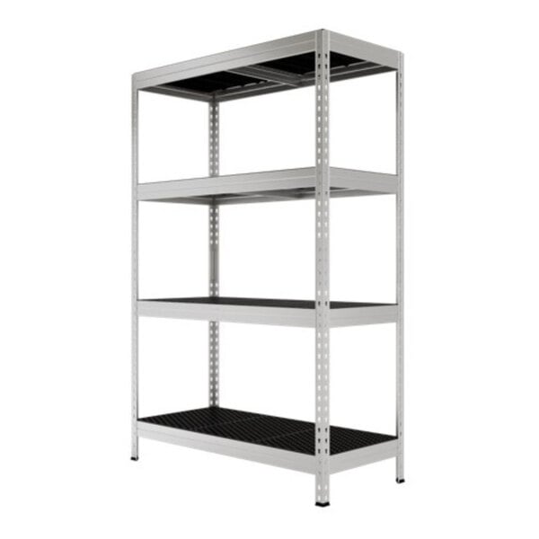 AR Shelving All Road 43" x 20" x 71" 4-Shelf Metal Alloy Boltless Shelving Unit with Polypropylene Shelves TRA18401K/10-37ZMUS0