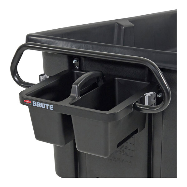 Rubbermaid® BRUTE 2221459 Black Ergonomic Rotomolded Handle and Caddy for Tilt Truck / Trash Cart