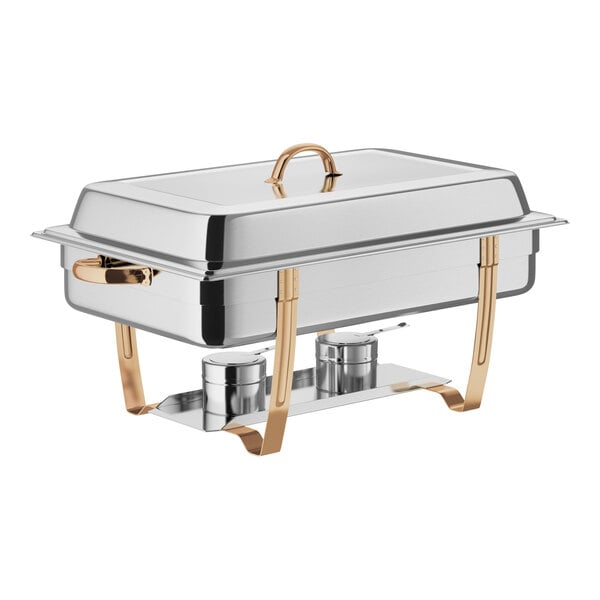 Choice Deluxe 8 Qt. Full Size Gold Accent Chafer