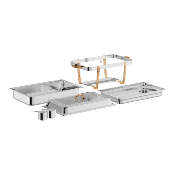 Choice Deluxe 8 Qt. Full Size Gold Accent Chafer