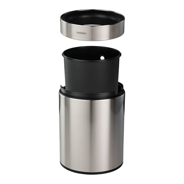 Tramontina 81200/018DS 2 Gallon Stainless Steel Round Wastebasket